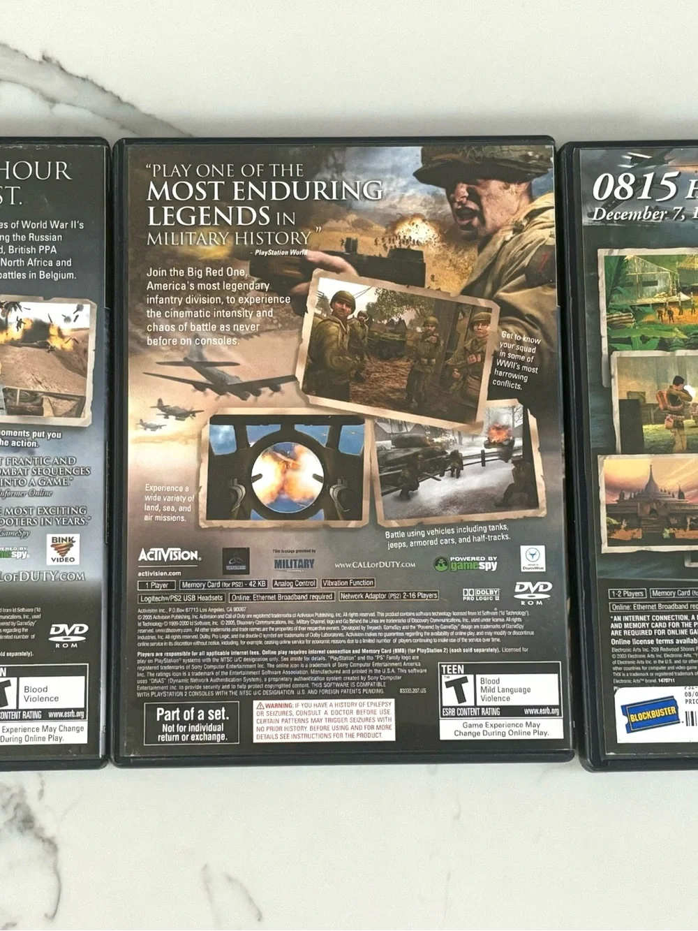 PLAYSTATION 2 GAMES CALL OF DUTY, CALL OF DUTY 2, MEDAL OF HONOR RISING SUN PS2